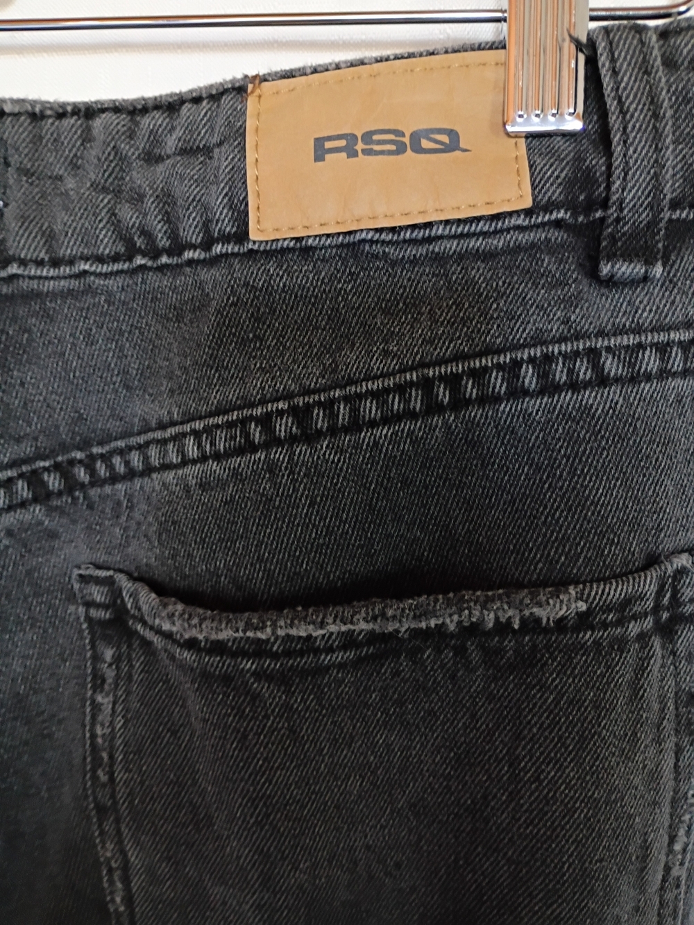 RSQ Black Baggy Straight-Leg Distressed Women’s Jeans Size 31 - Picture 4 of 11